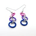 Bisexual pride flag earrings, simple LGBTQ chainmail jewelry