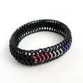 Genderfluid pride bracelet, stretchy chainmail Euro 6 in 1 weave jewelry