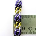 Nonbinary pride chainmail bracelet, half Persian 3 in 1, yellow white purple black