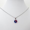 Tiny bisexual pride pendant, chainmail love knot, bi pride jewelry