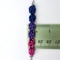 Bisexual pride necklace, chainmail Sweetpea weave LGBTQ jewelry, great gift for bi friends