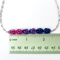 Bisexual pride necklace, chainmail Sweetpea weave LGBTQ jewelry, great gift for bi friends