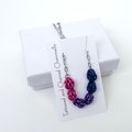 Bisexual pride necklace, chainmail Sweetpea weave LGBTQ jewelry, great gift for bi friends