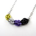 Nonbinary pride necklace, chainmail Sweetpea weave LGBTQ jewelry