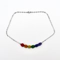 Gay pride rainbow necklace, chainmail Sweetpea weave LGBTQ jewelry