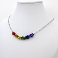 Gay pride rainbow necklace, chainmail Sweetpea weave LGBTQ jewelry