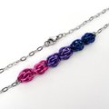 Bisexual pride necklace, chainmail Sweetpea weave LGBTQ jewelry, great gift for bi friends