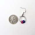 Bisexual pride chainmail earrings, subtle LGBTQ pride jewelry; pink, purple, blue