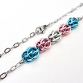 Transgender pride necklace, chainmail Sweetpea weave LGBTQ jewelry