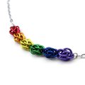 Gay pride rainbow necklace, chainmail Sweetpea weave LGBTQ jewelry