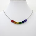 Gay pride rainbow necklace, chainmail Sweetpea weave LGBTQ jewelry