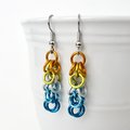 Aroace pride earrings, chainmail shaggy loops weave, LGBTQ jewelry