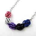 Genderfluid pride necklace, chainmail Sweetpea weave jewelry