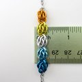 Aroace pride necklace, chainmail jewelry, Sweetpea weave - orange, yellow, white, light blue, blue