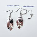 Silver aluminum chainmail scales earrings, shiny mirror finish, everyday wear lightweight non-tarnish jewelry