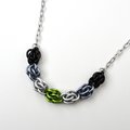 Agender pride necklace, chainmail Sweetpea weave, gender neutral jewelry