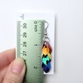 Gay pride earrings, rainbow chainmail shaggy scales LGBTQ jewelry