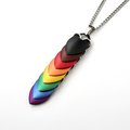 Philadelphia pride flag pendant - black, brown and rainbow 8 color chainmail scale pendant, LGBTQ gay pride necklace