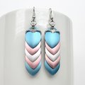 Transgender earrings, 5 stripe trans pride flag, LGBTQ chainmail scales jewelry