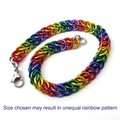 Gay pride anklet, rainbow chainmail half Persian 3 in 1 weave jewelry, LGBTQ gift