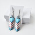 Transgender earrings, 5 stripe trans pride flag, LGBTQ chainmail scales jewelry