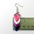 Genderfluid pride flag earrings, chainmail dragon scale jewelry
