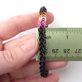 Lesbian pride stretchy chainmail bracelet, half Persian 3 in 1 weave, discreet LGBTQ gifts