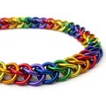 Gay pride anklet, rainbow chainmail half Persian 3 in 1 weave jewelry, LGBTQ gift