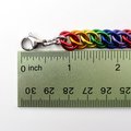 Gay pride anklet, rainbow chainmail half Persian 3 in 1 weave jewelry, LGBTQ gift