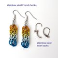 Aroace pride earrings, chainmail full Persian weave, lightweight anodized aluminum LGBTQIA jewelry