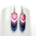 Genderfluid pride flag earrings, chainmail dragon scale jewelry