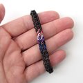 Genderfluid pride stretchy bracelet, chainmail half Persian 3 in 1 weave, discreet LGBTQIA gifts