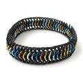 Aroace pride bracelet, stretchy Euro 6 in 1 chainmail weave, aromantic asexual jewelry