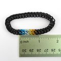 AroAce pride stretchy bracelet, chainmail half Persian 3 in 1 weave, discreet LGBTQIA gifts