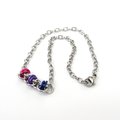 Bi pride anklet, chainmail barrel weave, subtle bisexual jewelry gifts