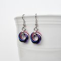 Genderfluid pride earrings, love knot chainmail jewelry; pink, white, purple, black, blue