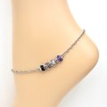 Asexual pride anklet, chainmail barrel weave, subtle ace flag jewelry