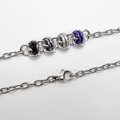 Asexual pride anklet, chainmail barrel weave, subtle ace flag jewelry