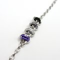 Asexual pride anklet, chainmail barrel weave, subtle ace flag jewelry