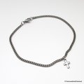 Cross anklet, stainless steel 3mm curb chain anklet