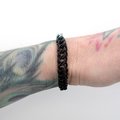 Transgender pride flag bracelet, stretchy chainmail half Persian 3 in 1 weave, subtle and discreet LGBTQIA jewelry
