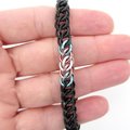 Transgender pride flag bracelet, stretchy chainmail half Persian 3 in 1 weave, subtle and discreet LGBTQIA jewelry