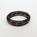 Lesbian pride stretch bracelet, 5 stripe sunset flag, chainmail Euro 6 in 1 weave LGBTQ jewelry