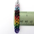Handmade progress pride flag earrings, LGBTQ+ chainmail full Persian weave jewelry, choose stainless steel hooks or lever backs