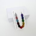 Progress pride necklace, chainmail Sweetpea weave LGBTQ jewelry in rainbow, trans and BIPOC colors, choose your length