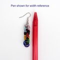 Progress pride flag earrings, handmade chainmail double spiral weave LGBTQ+ jewelry, rainbow, trans and BIPOC colors
