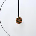 Halloween mini ornament or bag charm, chainmail dodecahedron ball, pumpkin orange and green seasonal decoration