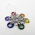 Gay pride snowflake ornament, handmade rainbow chainmail holiday decoration