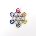 Gay pride snowflake ornament, handmade rainbow chainmail holiday decoration