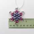 Bisexual pride snowflake ornament, handmade LGBTQ chainmail holiday decoration